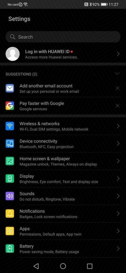 Huawei EMUI 10 (Android Q) internal test screenshots appear online
