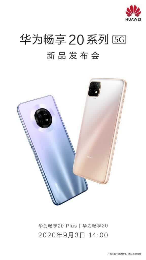 Huawei Enjoy 20 and Enjoy 20 Plus 5G will be revealed on September 3