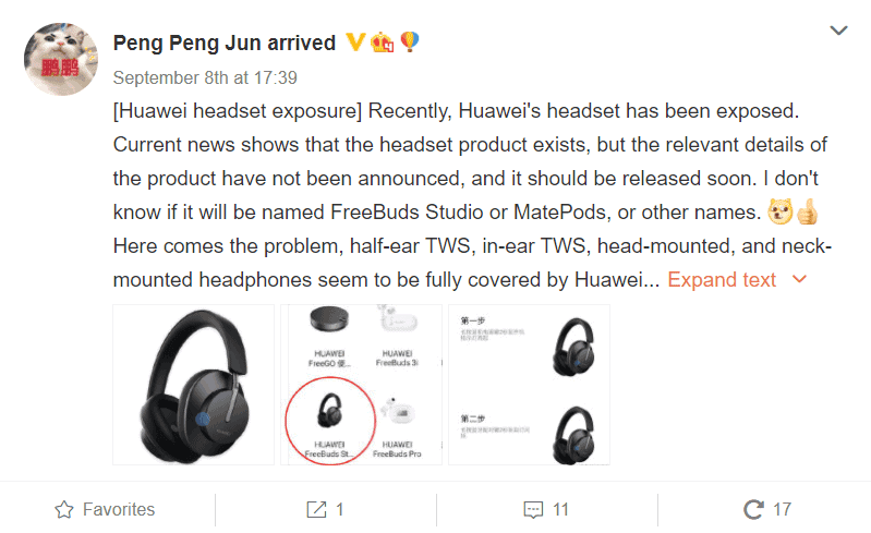 Huawei wireless headset images appear online