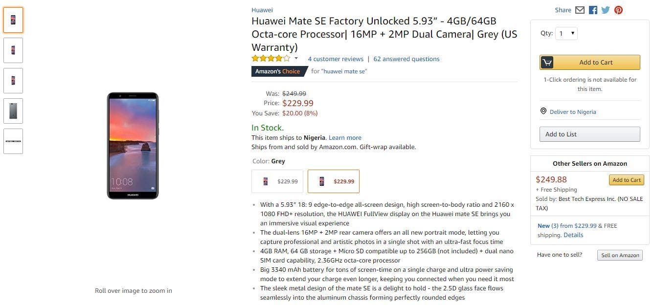 Huawei Mate SE Becomes Officially Available In The US - The Government Kicks Against It