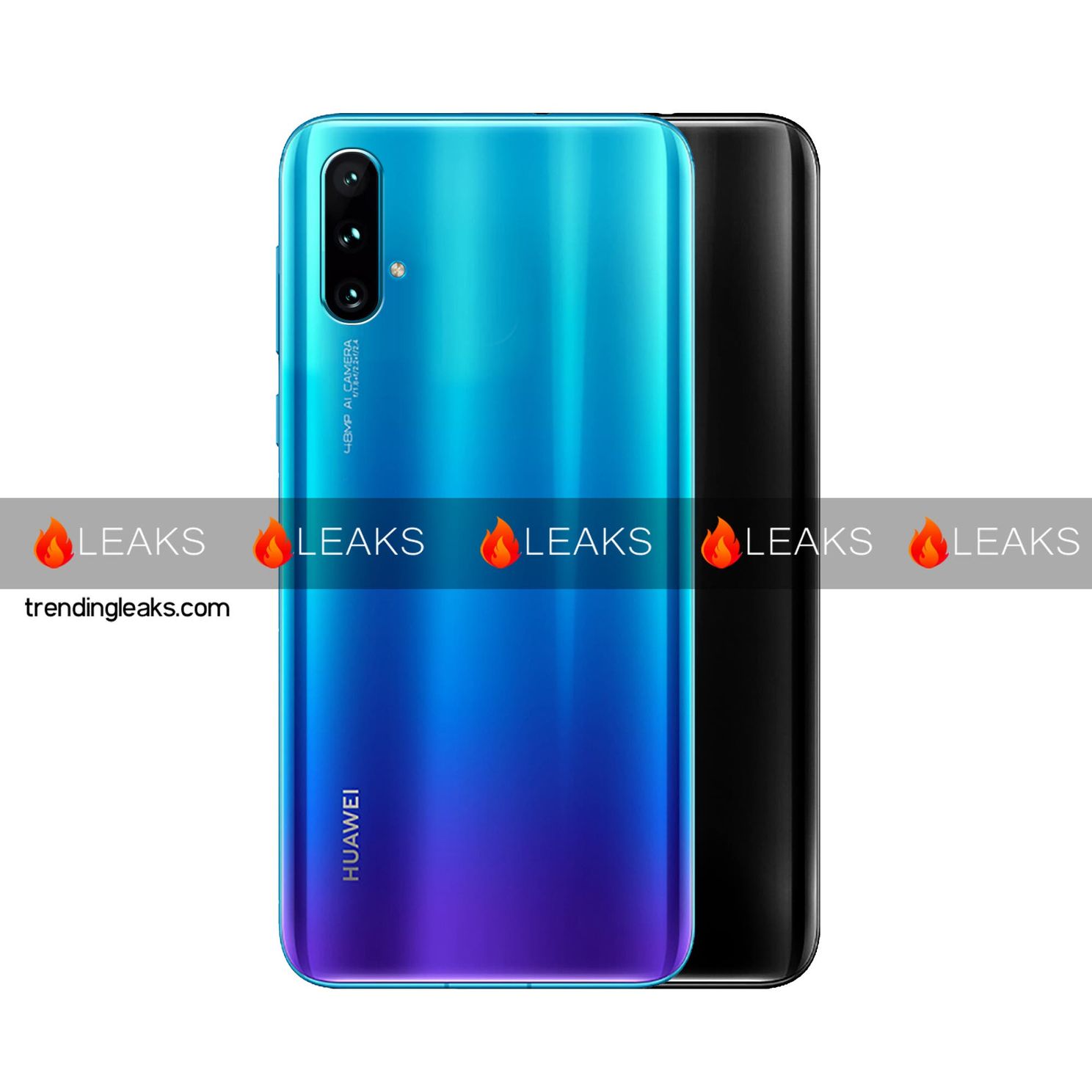 Huawei nova 5 renders show a gradient body and an on-screen fingerprint sensor
