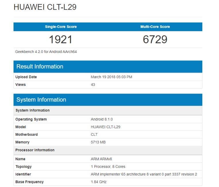 Huawei P20 Pro spotted on Geekbench