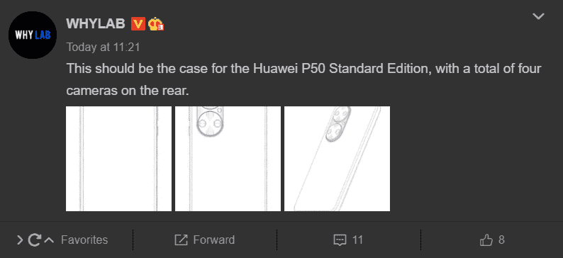 Huawei P50 first CAD renders appears online