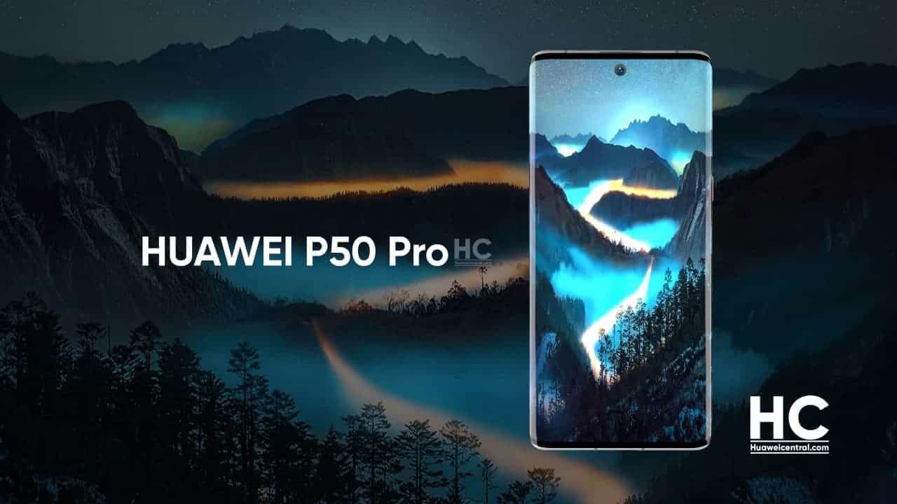 New photos of the Huawei P50 Pro with a waterfall screen