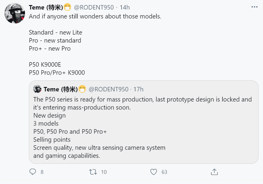 Huawei P50 series is ready for mass production - gets a launch date