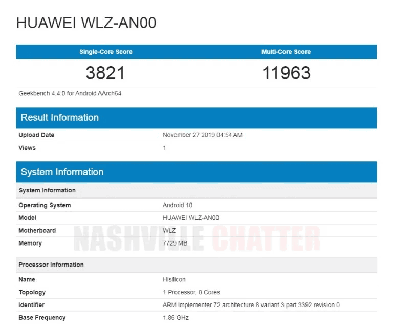 Huawei Nova 6 5G Surfaces on GeekBench, Features Kirin 990 SoC and Android 10