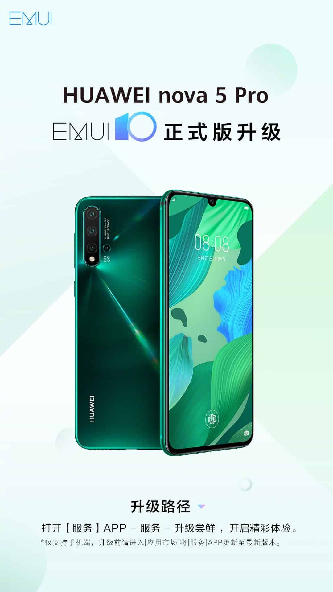 Huawei nova 5 Pro now getting EMUI 10 (Android 10) update