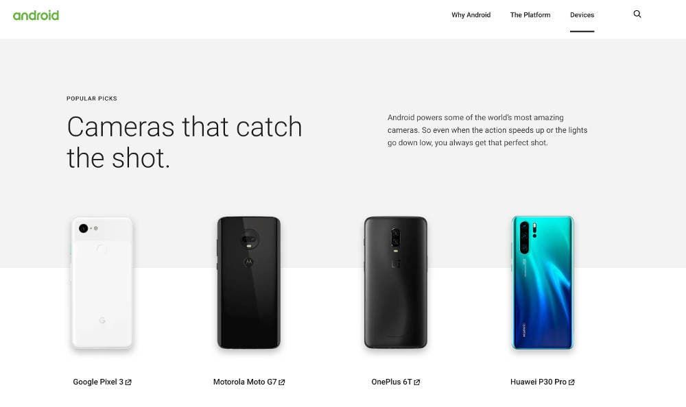 Google removed Huawei Mate X and P30 Pro from Android's website