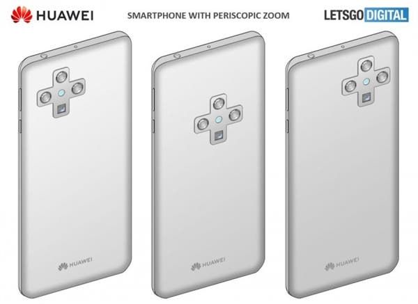 Huawei patents new phone with a rhombus and a criss-cross rear camera designs