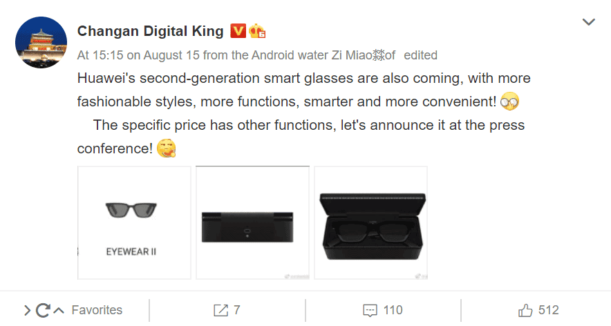 Huawei Eyewear II is coming: trendier, lighter and smarter