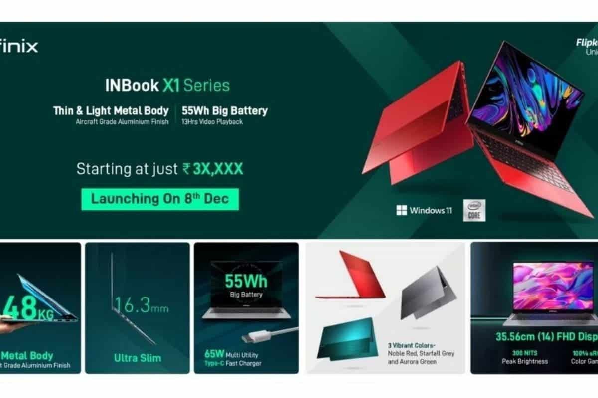 Infinix INBook X1 Series to Launch in India on December 8, Flipkart Listing Reveals Key Details