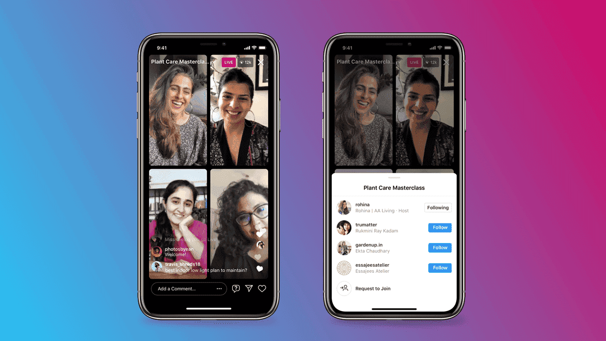 Instagram now allows live broadcasts for up to 4 people