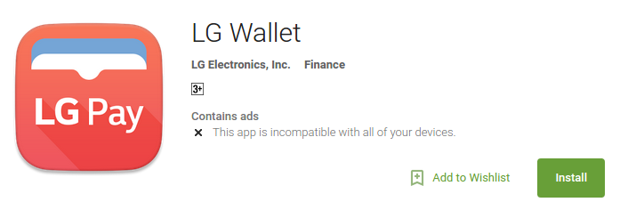 Inert LG Wallet App Arrives Google Store