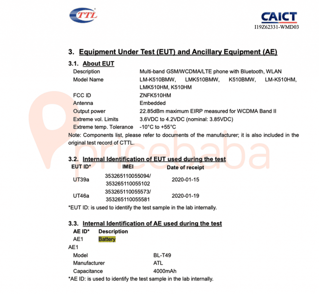 LG K51 Appears on FCC Listing, Battery Capacity Now Revealed Along with UI Screenshots