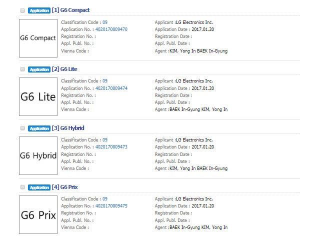 LG G6 to have Lite/Compact variants, according to trademarks