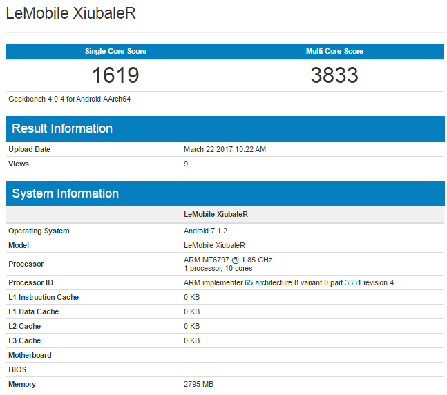 Mystery LeEco smartphone hits Geekbench, comes with Helio X20 SoC