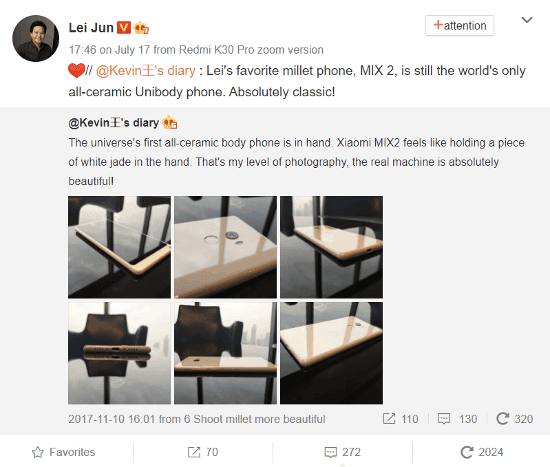 Xiaomi's upcoming flagship may use a full ceramic body