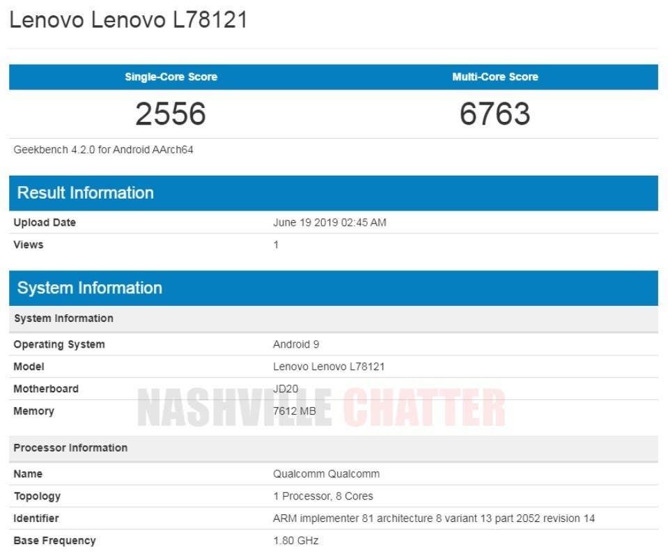 Lenovo Z6 appears on Geekbench with the first details on the specifications