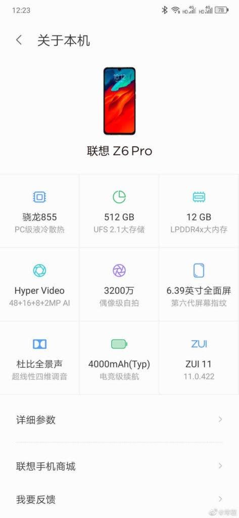 Lenovo Z6 Pro specs and features officially revealed