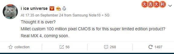 Xiaomi Mi Mix 4 reportedly coming soon with 108MP camera