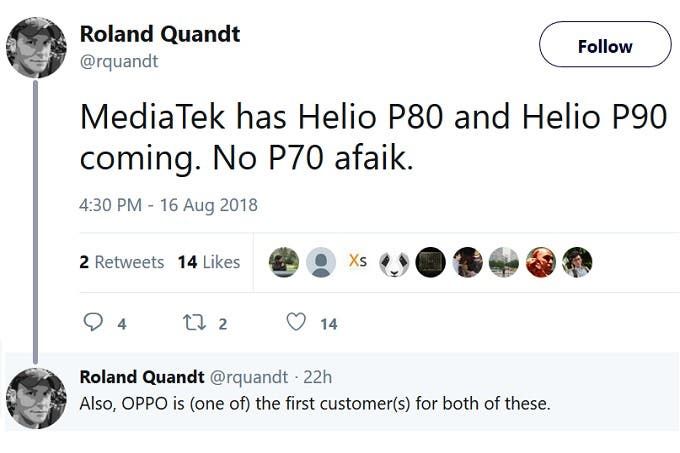 Mediatek is working on Helio P80/90 SoC's, guess who's their first customer