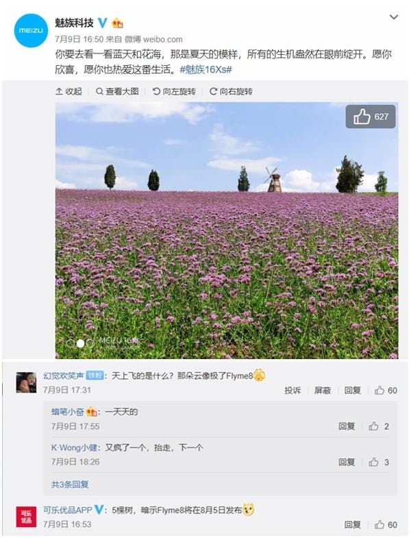 Meizu Flyme 8 to arrive on August 13