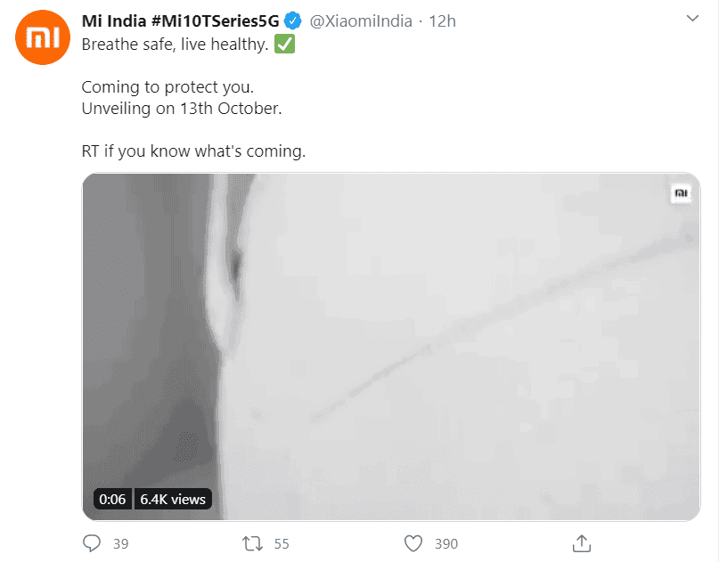 Xiaomi face mask will be released in India on October 13