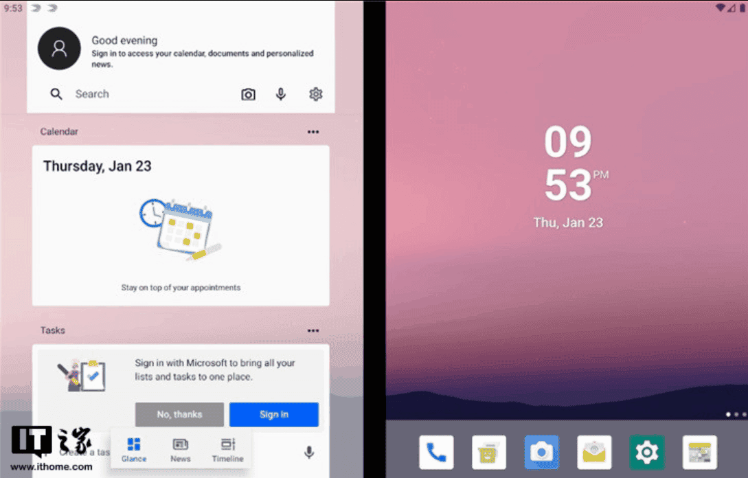 Microsoft Surface Duo Android phone desktop UI exposure