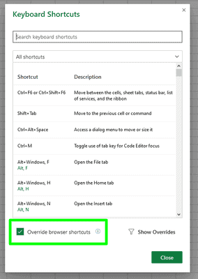 Microsoft Excel for the web gets several new features