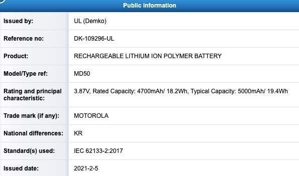 Motorola Denver surfaces in FCC with 5G connectivity and 5000mAh battery