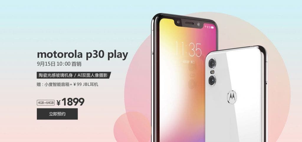 Motorola P30 Play Launched With SD625 & A Notch