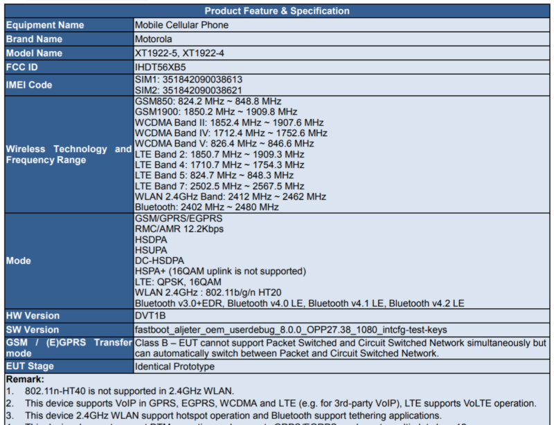 Motorola XT1922-4 & XT1922-5 clears FCC, could be Moto E5