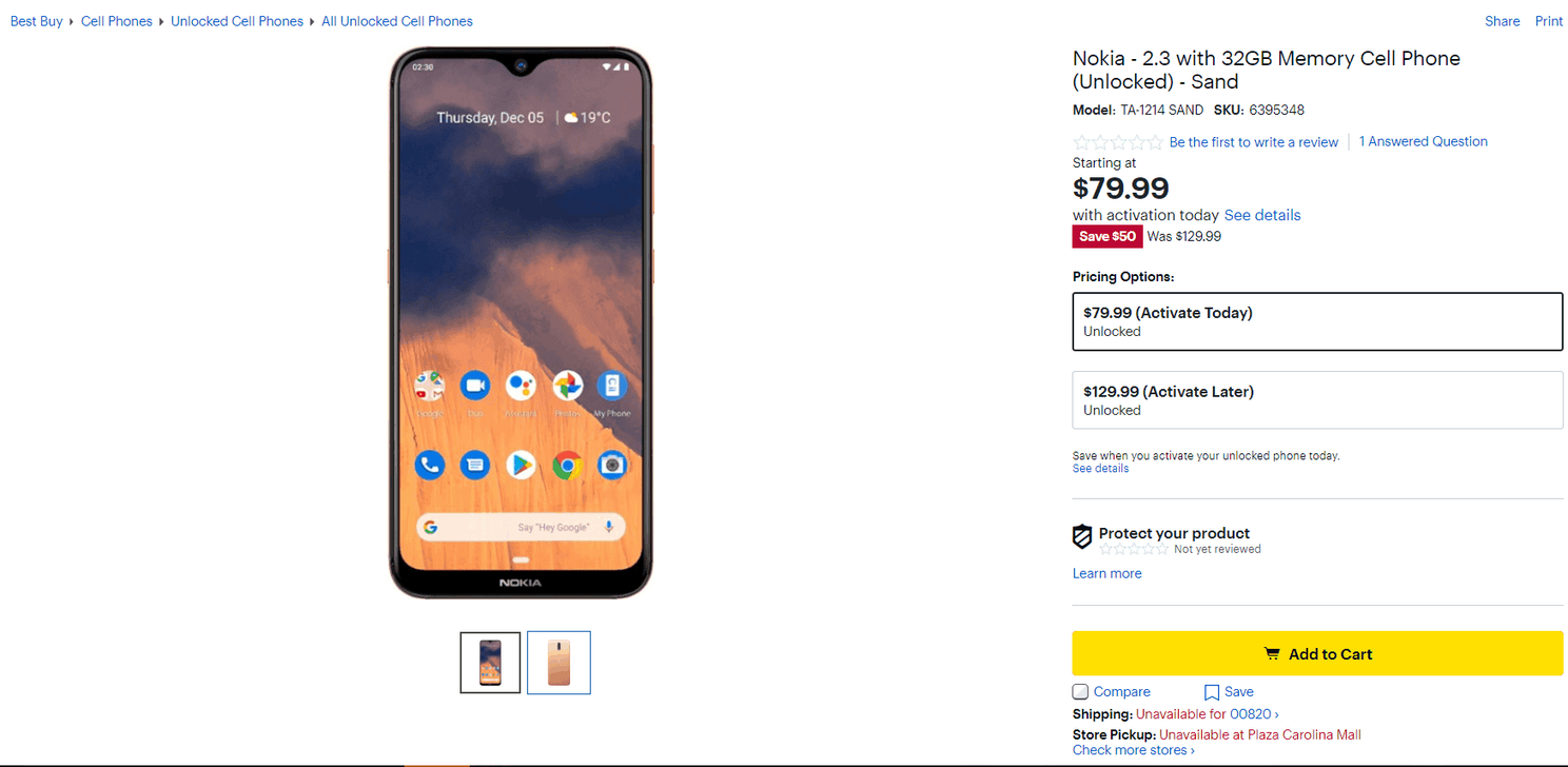 Nokia 2.3 officially arrives in the US for less than $100