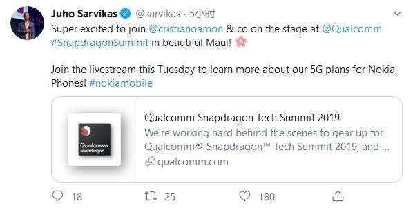 Nokia will announce its plans for 5G phones at Qualcomm's Summit