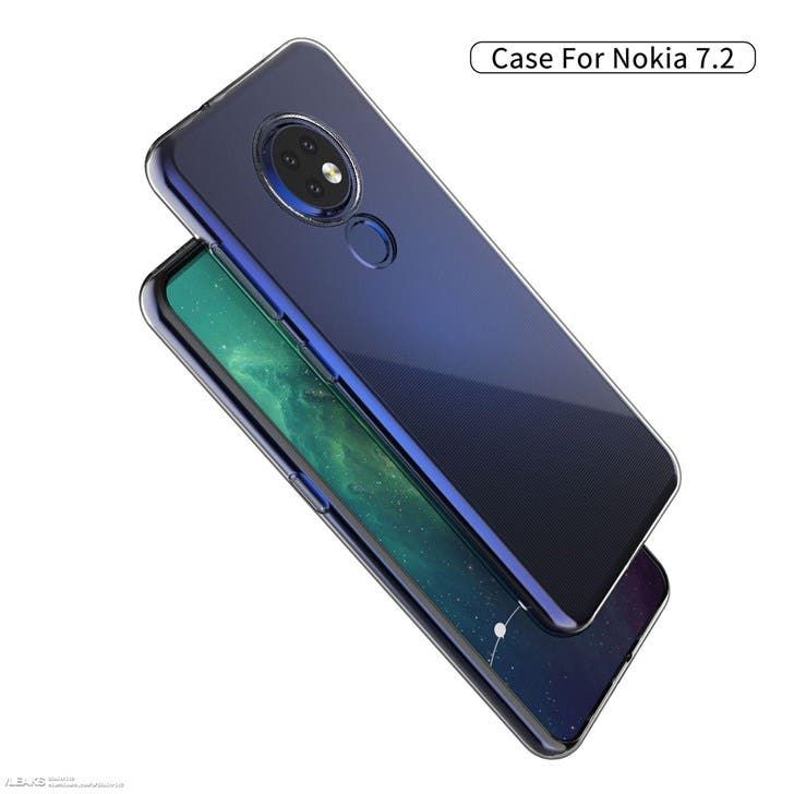 Nokia 7.2 case renders show a circular rear triple camera setup