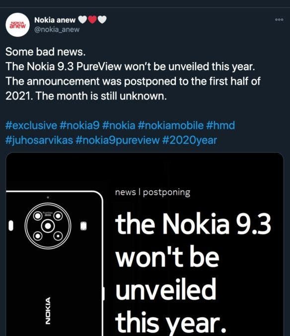 Nokia 9.3 PureView Is Not Coming This Year