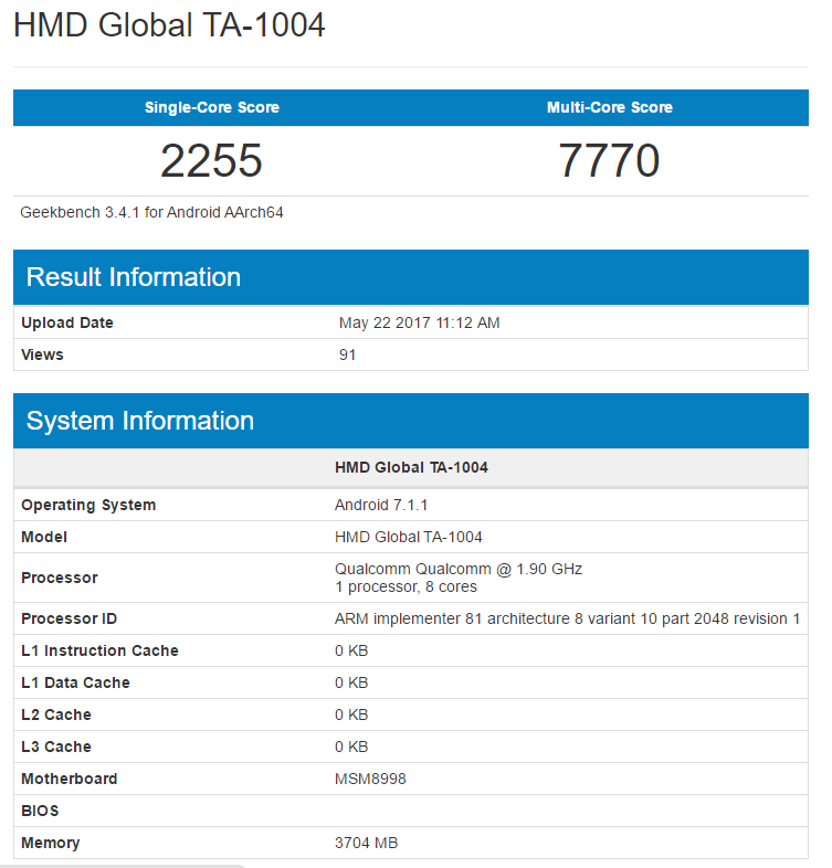 Nokia 9 appears on Geekbench, trumps its competitors