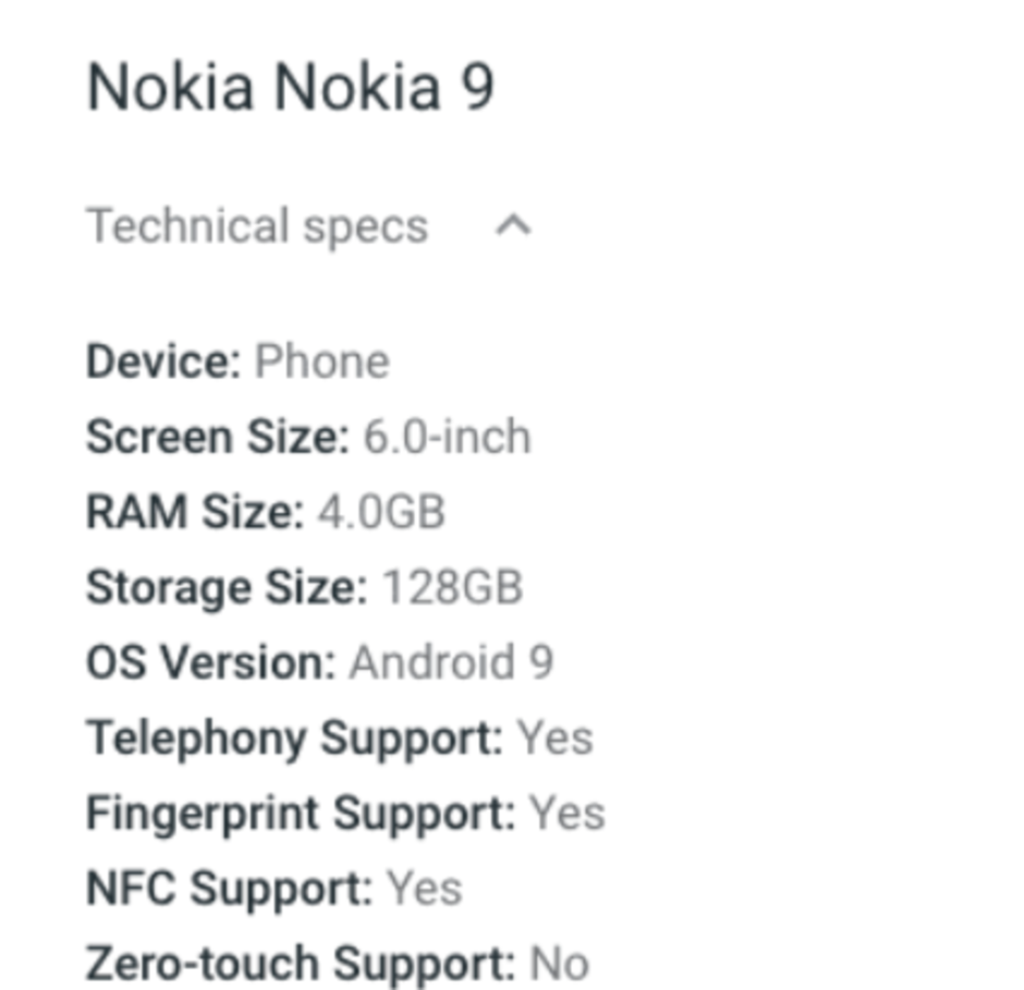 Nokia 9 PureView listing reveals Snapdragon 845 and "just" 4GB of RAM