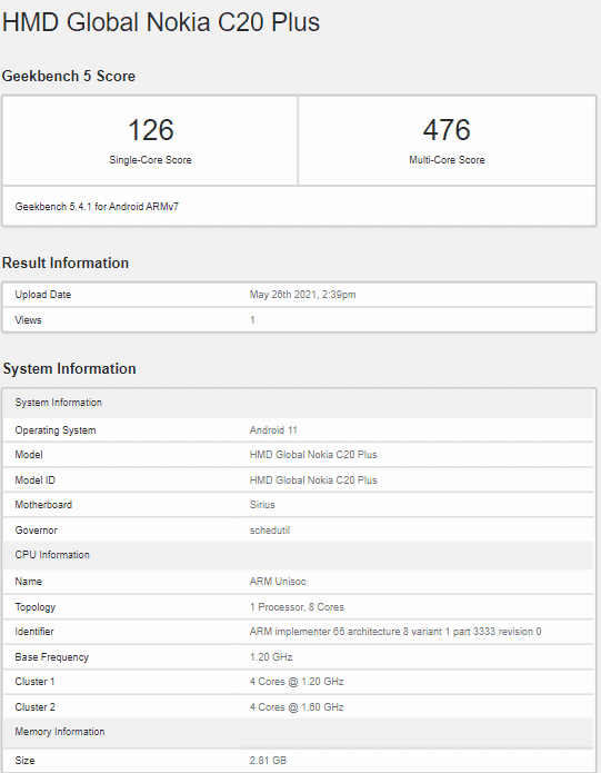 Nokia C20 Plus will have more RAM but the same processor