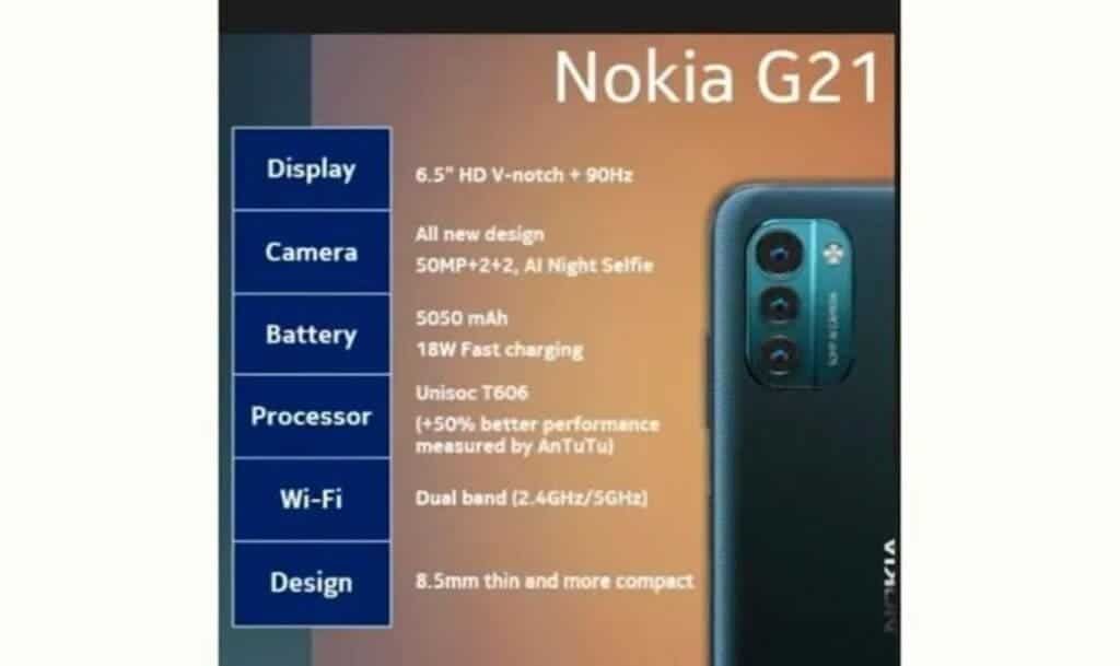 Nokia G21 India Variant Specifications Revealed Ahead Of Today's Launch