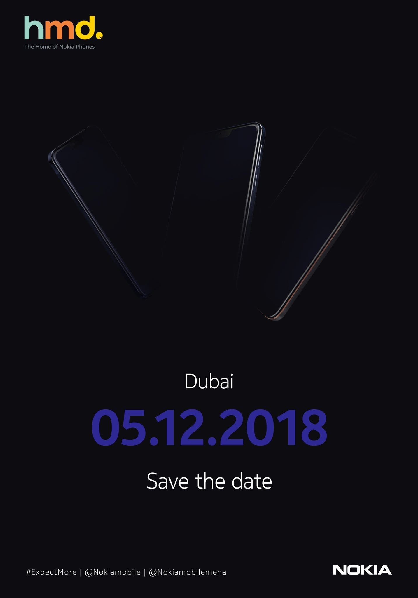 HMD Global has a launch event on December 5 in Dubai, Nokia 8.1 expected