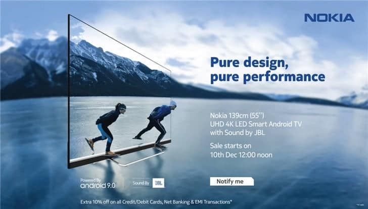 Nokia Smart TV will sell for INR 41999 ($588) from December 10