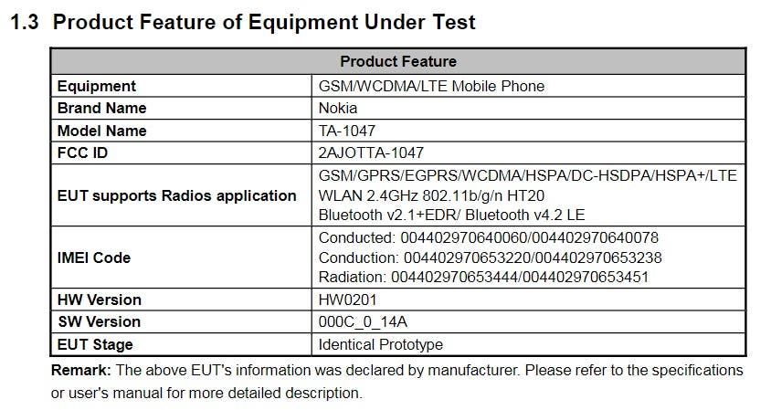 NOKIA TA-1047 goes through FCC, not intended for the US though!