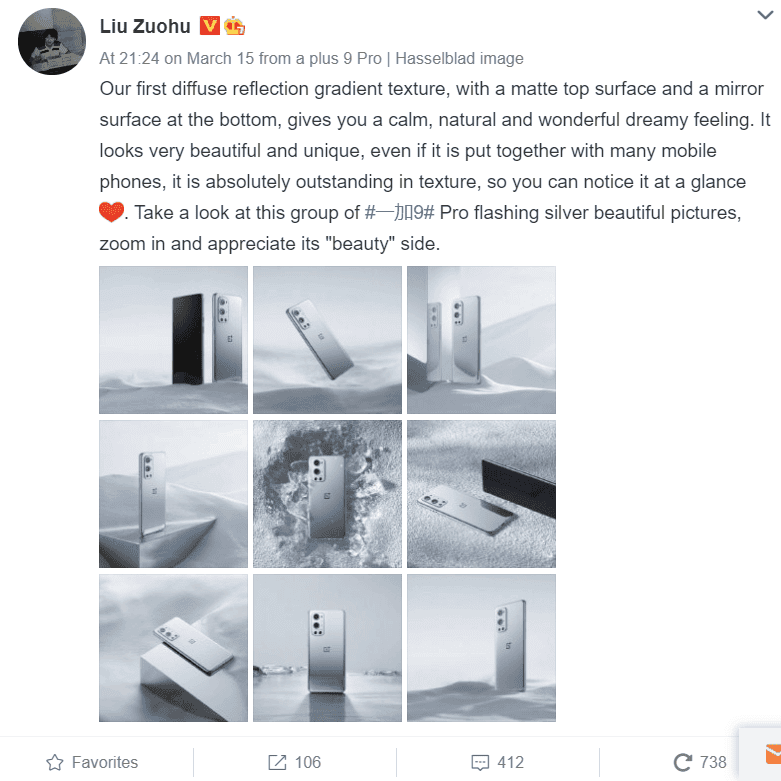 First look at the OnePlus 9 series silver & gradient purple colour