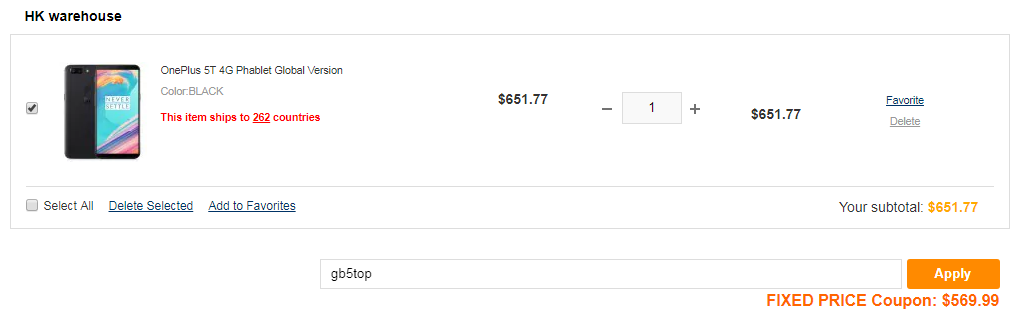 OnePlus 5T Highest Variant Got Discounted at $569.99 [Coupon]
