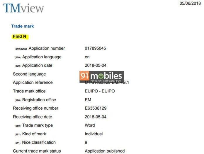 Oppo Find S, Find N trademarks spotted: Are these Find X variants?