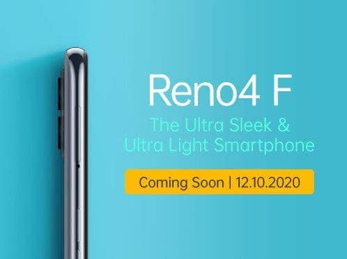 Oppo Reno4 F coming on October 12 with AMOLED panel and Quad-Camera setup
