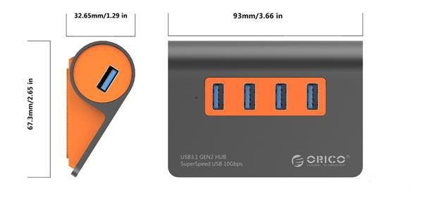 ORICO USB3.1 Gen2 full-featured HUB Shown In Photos