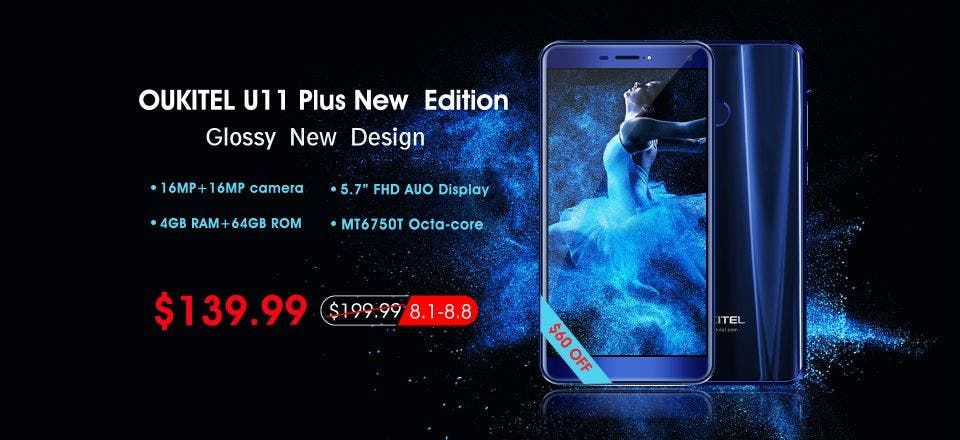 OUKITEL U11 Plus Sapphire Blue and Jet Black presales begin at $139.99