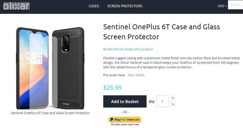 Oneplus 6T protective case & glass available for pre-order